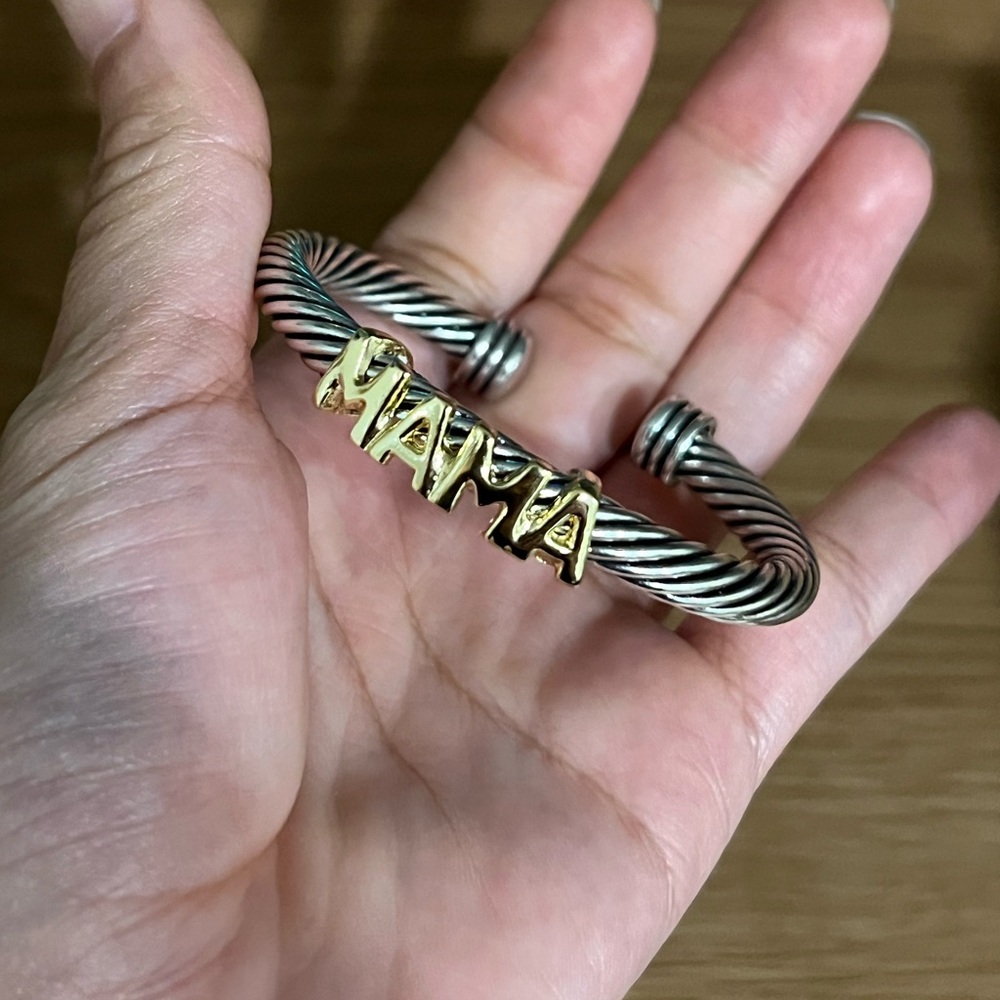 Gold and Silver 'MAMA' Bracelet